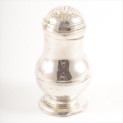 Lot 636 - George I Britannia standard silver pepper pot, maker's mark unclear, London 1723