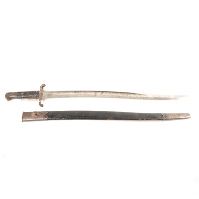 Lot 224 - Enfield 1856 Pattern bayonet, with scabbard.