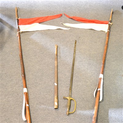 Lot 231 - Reproduction American Civil War sword, and two...