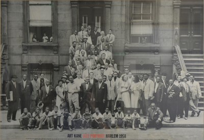 Lot 85 - Art Kane, A large framed print of 'Jazz Portrait' Harlem 1958, glazed, 57 x 83cm