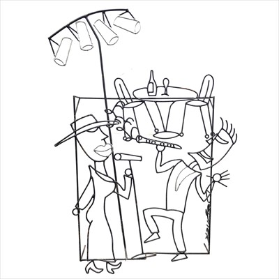 Lot 289 - Debusk, two wire work wall sculptures, 21st century.