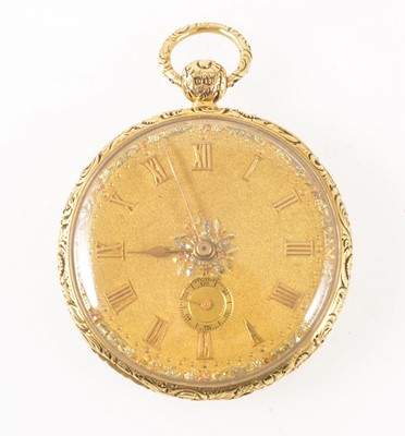 Lot 194 - A small 18 carat yellow gold small open face pocket watch