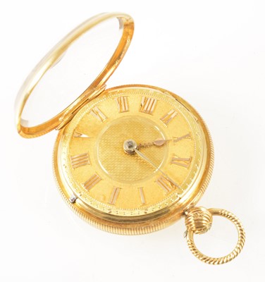 Lot 192 - A small 18 carat yellow gold open face pocket watch