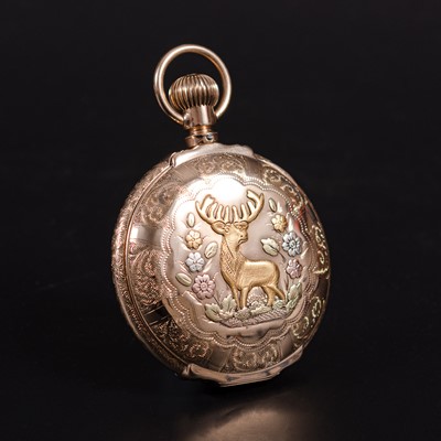 Lot 176 - Waltham - a Sportsman's Stag full hunter pocket watch
