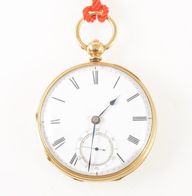 Lot 180 - A small  18 carat yellow gold open face pocket watch.