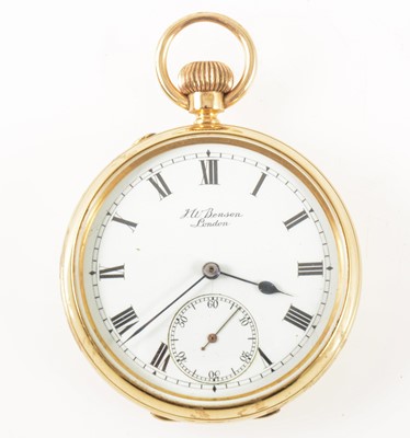 Lot 178 - J W Benson London -an 18 carat yellow gold open face pocket watch