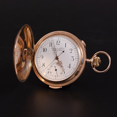 Lot 174 - Audermars Freres Brassus Geneve - quarter hour repeating chronograph full hunter pocket watch.
