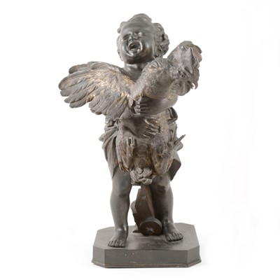 Lot 38 - Adriano Cecioni, Boy with a cockerel