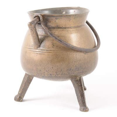 Lot 157 - A bell metal cauldron, Netherlandish or German, 16/17th century