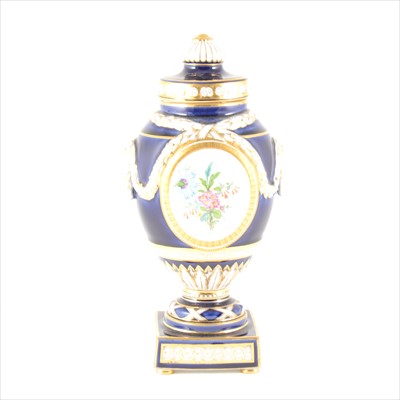Lot 78 - A KPM Berlin porcelain pedestal vase and cover