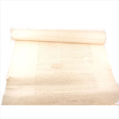 Lot 146 - A scrolled paper family history of the Hanmer family.