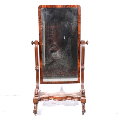 Lot 318 - An early Victorian mahogany cheval mirror