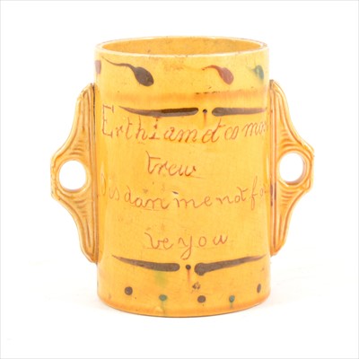 Lot 77 - A 19th Century slipware loving cup