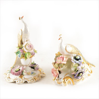 Lot 98 - Two Royal Crown Derby Peacock models