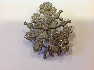 Lot 60 - A late 19th Century diamond floral spray brooch