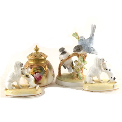Lot 15 - A Royal Worcester pot pourri vase, painted with Hadley Roses; and other ceramics