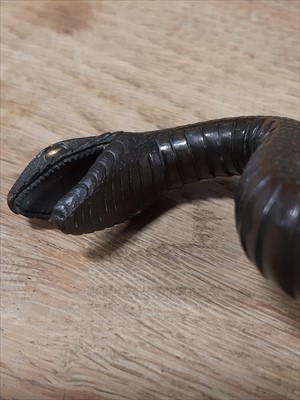 Lot 237 - A Japanese bronze model of a snake, probably Meiji