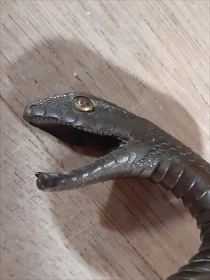 Lot 237 - A Japanese bronze model of a snake, probably Meiji