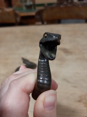 Lot 237 - A Japanese bronze model of a snake, probably Meiji