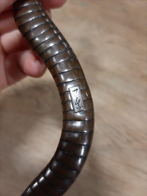Lot 237 - A Japanese bronze model of a snake, probably Meiji