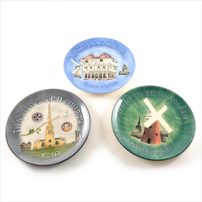 Lot 82 - Three Moorcroft 'Thaxted' commemorative plates, early 1990s