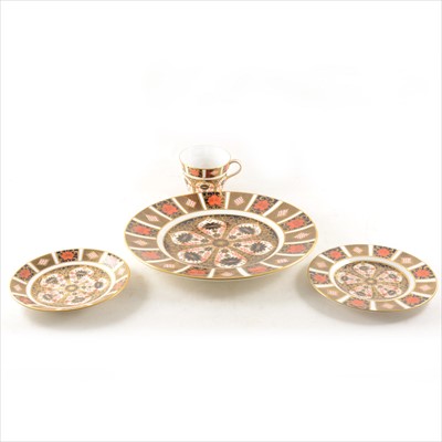 Lot 84 - Royal Crown Derby Imari pattern trio and matching side plate