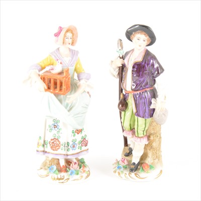 Lot 9 - A pair of Sitzendorf porcelain figures