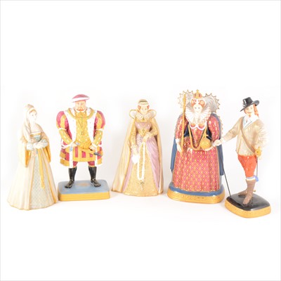 Lot 20 - Five Royal Worcester figures of British Monarchs