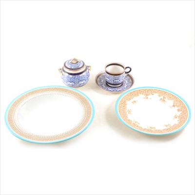 Lot 63 - A Royal Worcester part dinner service, Royal Worcester, Regency dinner ware and Queen Charlotte pattern teaware.