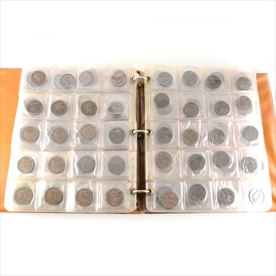 Lot 185 - Collection of coins, including a small number of Georgian examples, etc, in a folder.