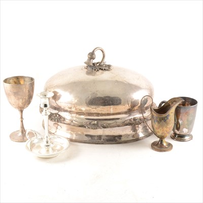 Lot 128 - A plated meat dish cover, another meat dish cover, etc