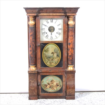 Lot 185 - An American stained wood eight-day wall clock, by Seth Thomas, Thomaston, Conneticut