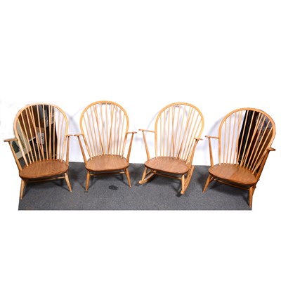 Lot 10 - Three Ercol armchairs and similar rocking chair