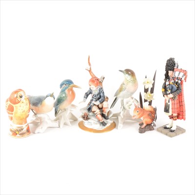 Lot 80 - Royal Worcester Heritage Collection jug, boxed, other 20th Century Worcester, Ens porcelain bird figures, etc