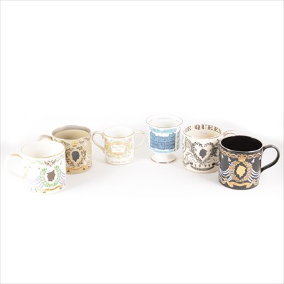 Lot 92 - Small collection of Wedgwood commemorative ware and three Coalport items