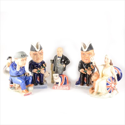 Lot 73 - Five Kevin Francis character jugs relating to Winston Churchill and WW2