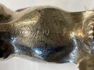 Lot 262 - Two similar Victorian silver cow creamers, lacking maker's mark, London, one dated 1884