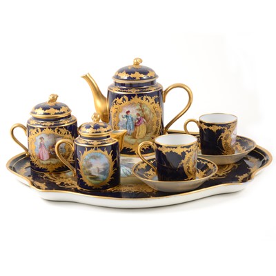 Lot 370 - A Sevres style cabaret set, probably Limoges, late 19th century