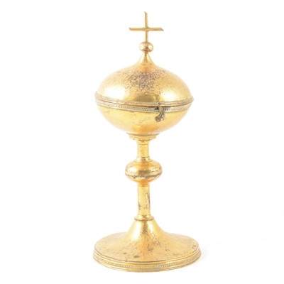 Lot 317 - A Gothic style copper gilt ciborium, 19th century