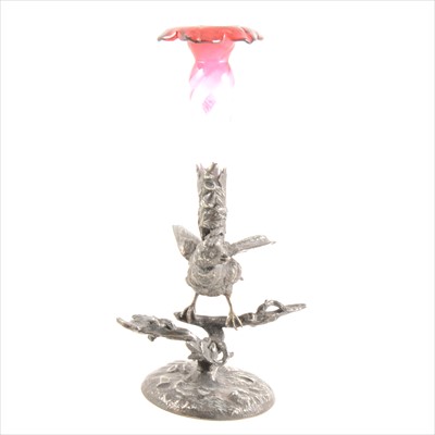 Lot 163 - A Victorian plated spill vase stand