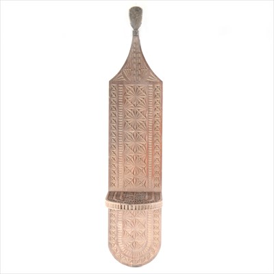 Lot 132 - African type carved shelf with coconut scoop top