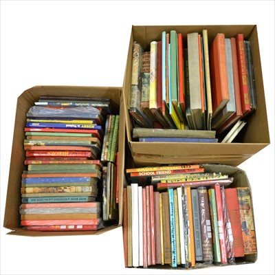Lot 474 - Children's annuals and books; three boxes including Toby Twirl, Mickey Mouse, The Eagle etc.