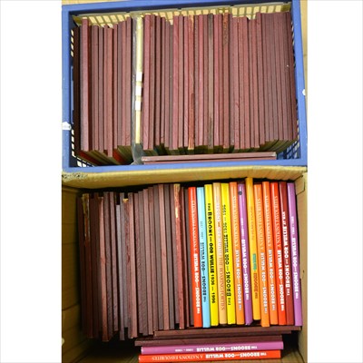 Lot 463 - The Broons and Oor Wullie annuals; DC Thomson, a large collection in two boxes, 1960s and later examples.