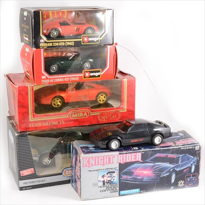 Lot 235 - Matsushiro Radio Tron radio control cat 'Knight Rider' Knight 2000, boxed with controller, and other models.