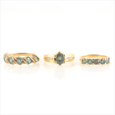 Lot 212 - Three alexandrite dress rings.