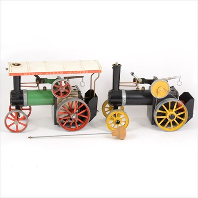 Lot 31 - Mamod live steam; two TE1A traction engines, green body and black/yellow body.