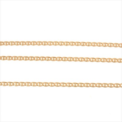 Lot 219 - A 9 carat yellow gold necklace and bracelet.