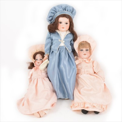 Lot 396 - Three Armand Marseille Germany bisque head dolls.