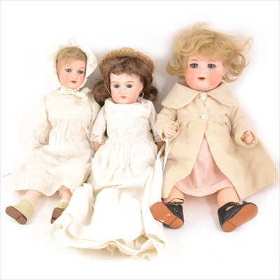 Lot 397 - Three Armand Marseille German bisque head dolls; 'Floradora' etc.