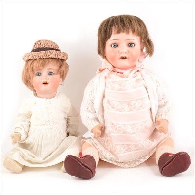 Lot 385 - Two German bisque head baby dolls; Heubach & Koppelsdorf 320 and another.